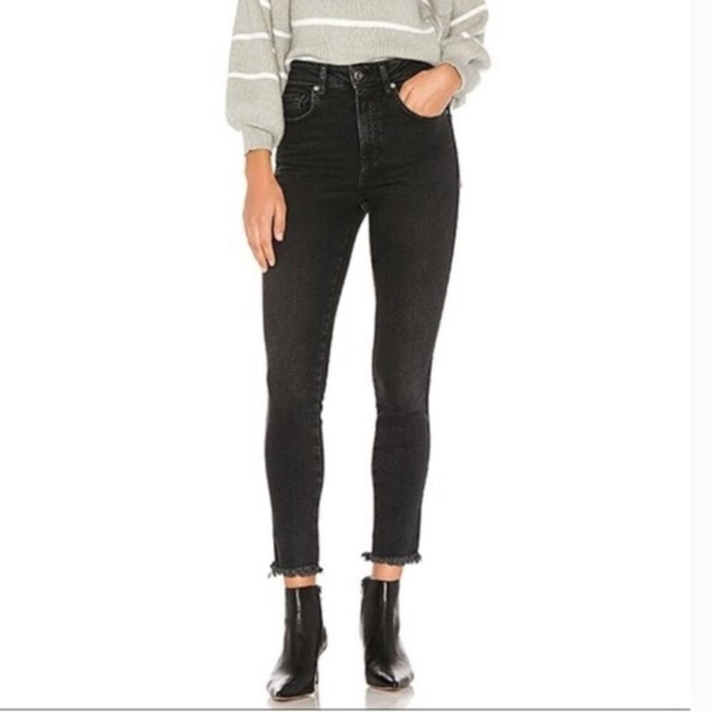 Free People Dark Grey Ankle Jeans